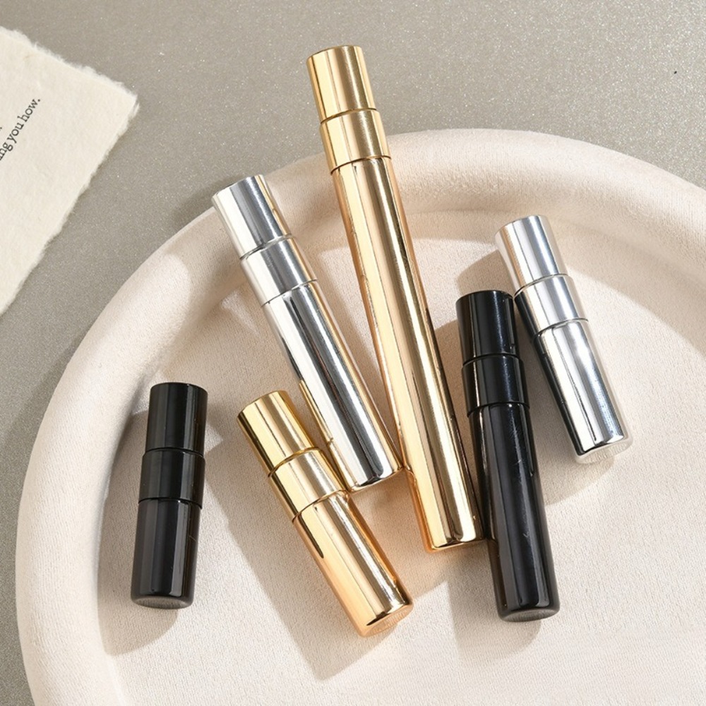 Perfume Fragrance World Qahwa - 5 ชิ้น 2/3/5/10 มลขวดน้ำหอมแบบเติมได้แบบพกพาเครื่องฉีดน้ำแบบพกพาสีทองสีเงินสีดำแก้วภาชนะบรรจุเครื่องสำอางสำหรับเดินทางตัวอย่าง