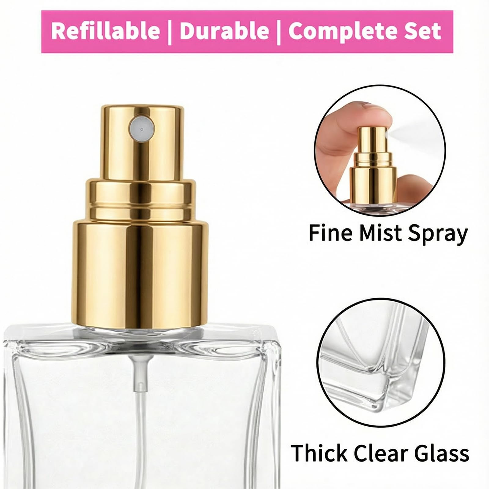 ขวดสเปรย์น้ำหอมแก้วใสคุณภาพสูง - Perfume Fragrance World Qahwa บทวิจารณ์และราคา